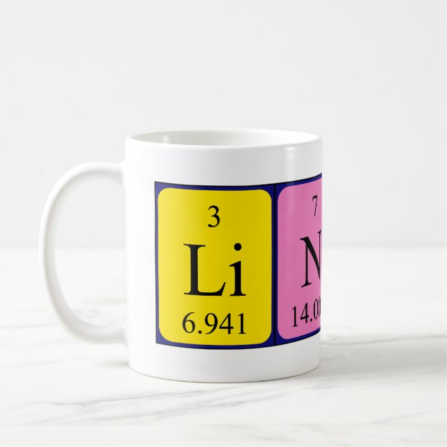 Lindy periodic table name mug (Left)