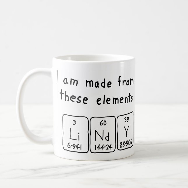 Lindy periodic table name mug (Left)