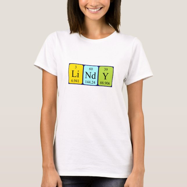Lindy periodic table name shirt (Front)