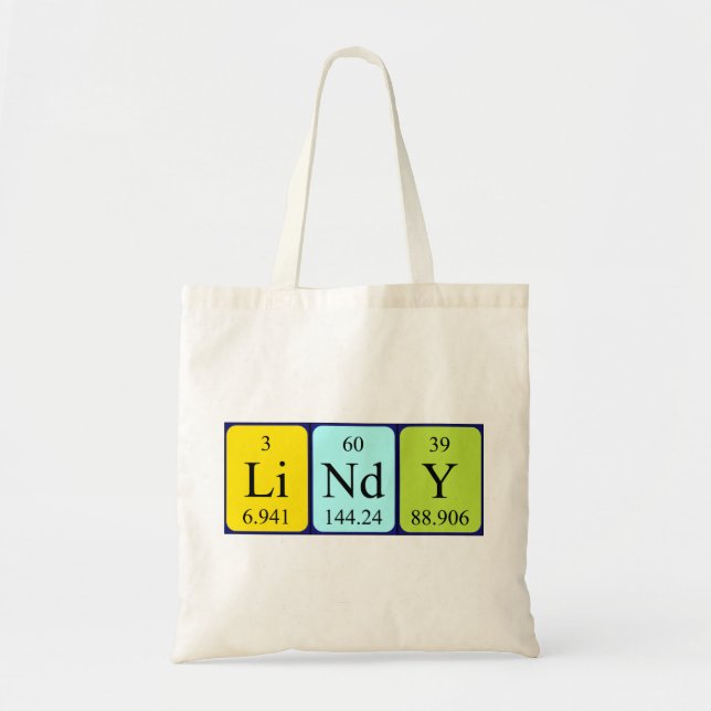 Lindy periodic table name tote bag (Front)
