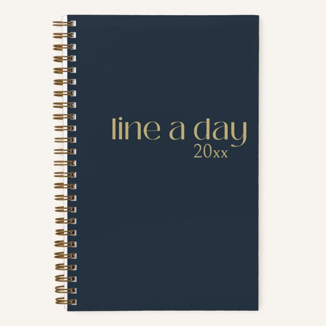 Line A Day Journal | Elegant Black & Gold (Front)