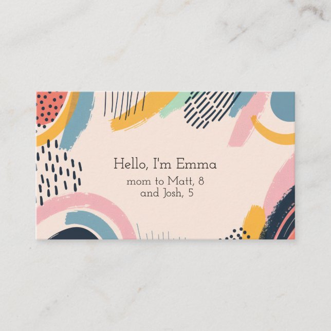 Line and dot patterns with text space business card (Front)