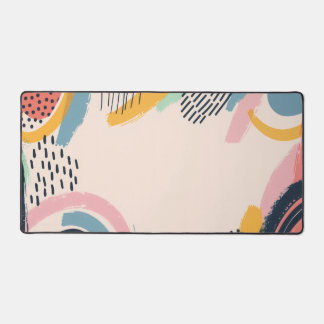 Line and dot patterns with text space desk mat