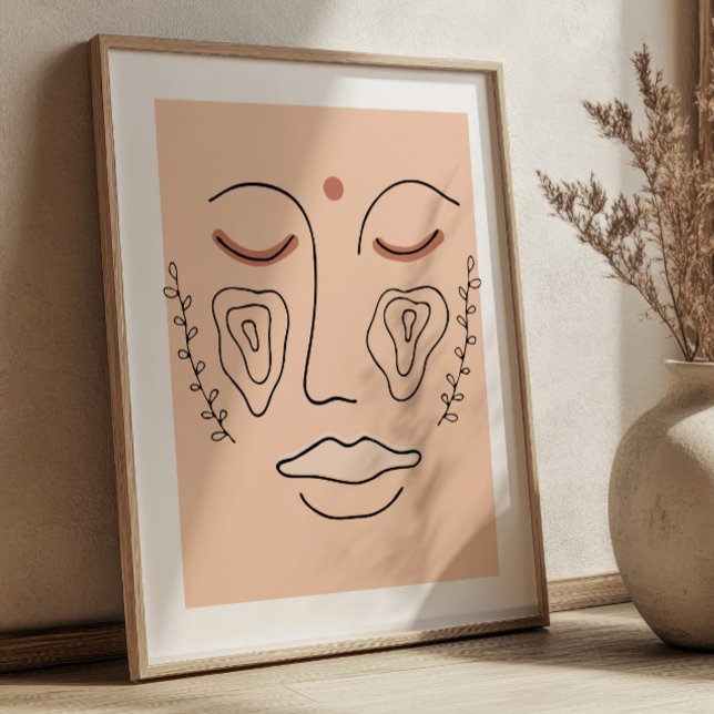 Line Art Abstract Face Modern Cubic Minimalist Poster (Creator Uploaded)