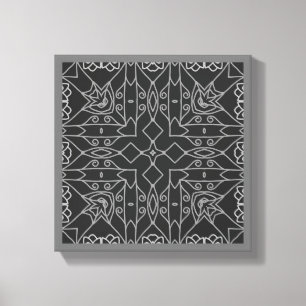 Line Art Abstract original centred black grey Canvas Print