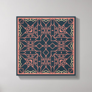 Line Art Abstract original stay centred pink blue Canvas Print