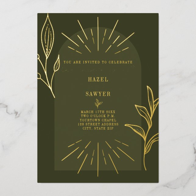 Line Art Arch Botanical Green (Front)