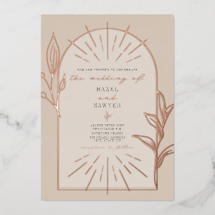 Line Art Arch Botanical Off White Wedding