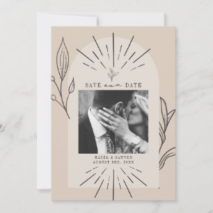 Line Art Arch Script Desert Tan Photo Save The Dat Save The Date