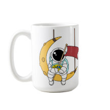 Line Art Astronaut Sitting Moon Illustration