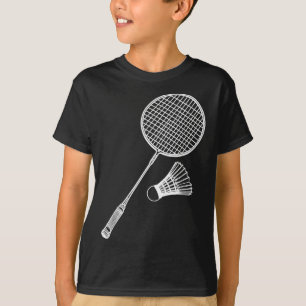 Line Art Badminton Player Shuttle Badmintoner T-Shirt