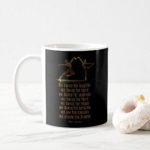 Line Art Ballet dancers and dance poem by Einstein Coffee Mug