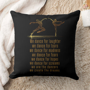 Line Art Ballet dancers and dance poem by Einstein Cushion