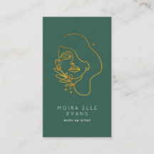 Line Art Beauty Hair Make Up Business Card