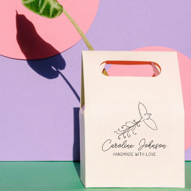 Line Art Bird Custom Handmade with love, Large   Rubber Stamp (Creator Uploaded)