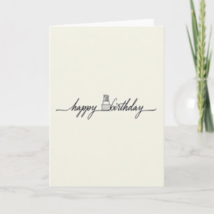 Line Art Birthday Wishes Card
