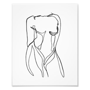 line art black and white women body minimal photo print