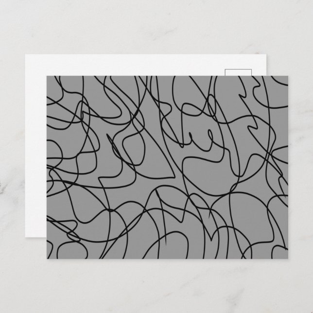 Line Art: Black on Grey Postcard (Front/Back)