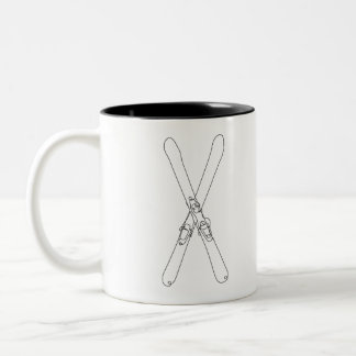 Line Art Crossed Skis Mug