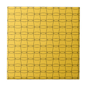 Line Art - CUPS - Black on Yellow Tile