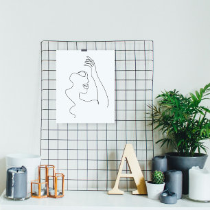 Line art drawing   Black and white   Minimalist Poster