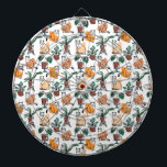 Line art drawing cats and flowers dartboard<br><div class="desc">-</div>