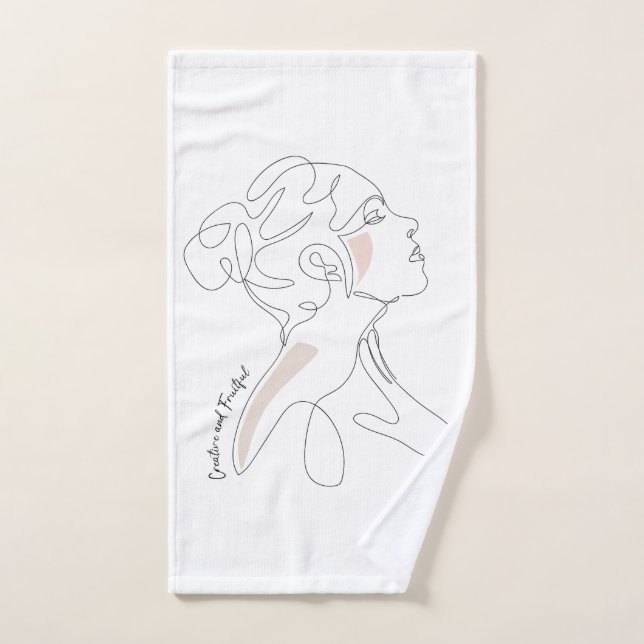 Line Art drawing  - Creative and Fruitful Bath Towel Set (Hand Towel)