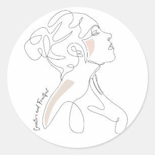 Line Art drawing - Creative and Fruitful Classic Round Sticker