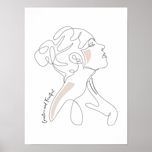 Line Art drawing  - Creative and Fruitful Poster (Front)