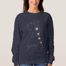 Line Art drawing of woman - Bloom where you are