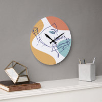 line art drawing poster of woman drinking coffee  