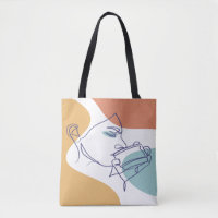 line art drawing poster of woman drinking coffee  