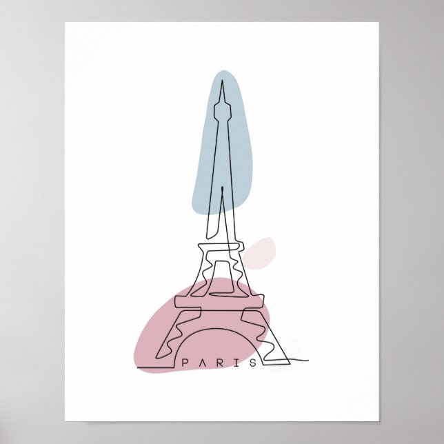 Line Art Eiffel Tower Poster (Front)
