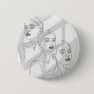 Line Art Female Trio 6 Cm Round Badge