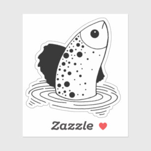 Line Art Fish Sticker 