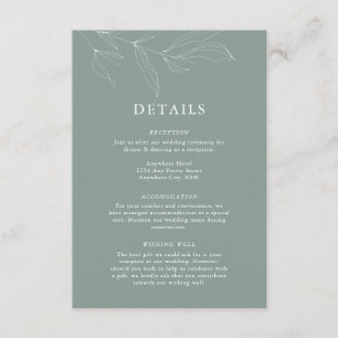Line Art Foliage Leaf Details Enclosure Card..