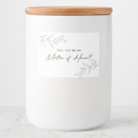 Line Art Foliage Matron of Honor Candle Label