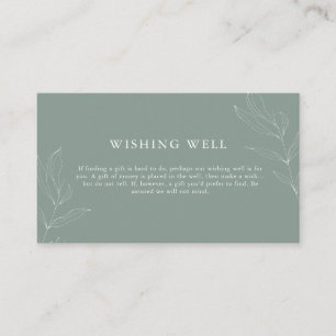 Line Art Foliage Sage Wishing Well Enclosure Card