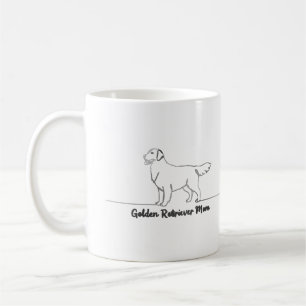 Line Art Golden Retriever Dog Mom Gift Mug
