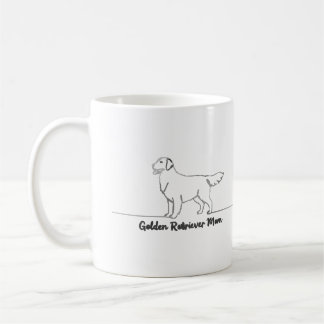 Line Art Golden Retriever Dog Mum Gift Mug 