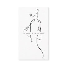 Line Art Ink Minimalist Woman Appointment Card