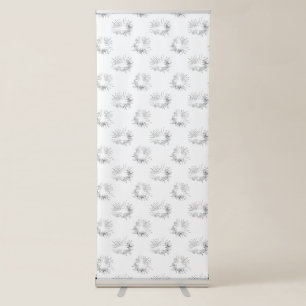 Line art, Light Grey,  Vertical Retractable Banner
