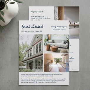 Line Art Listing Navy Real Estate Agent Flyer