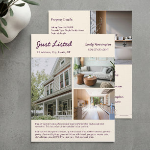 Line Art Listing Plum Real Estate Agent Flyer