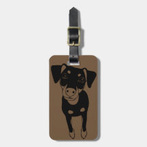 LINE ART Min Pin Luggage Tag