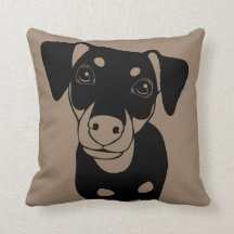 LINE ART Min Pin Owner Throw Pillow