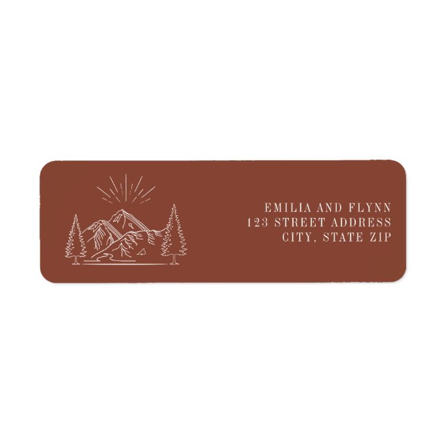 Line Art Mountains Wedding (Front)