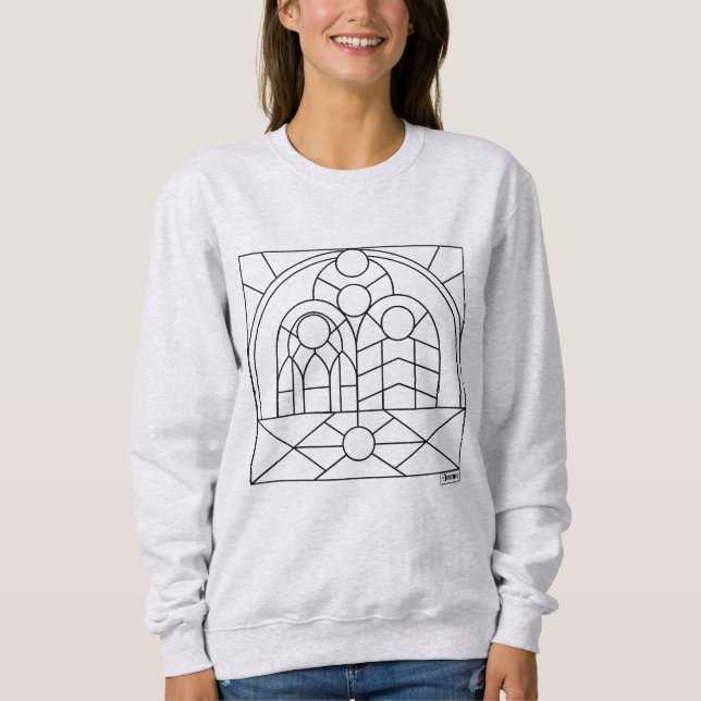 Line Art Mural Crewneck Sweatshirt (Front)