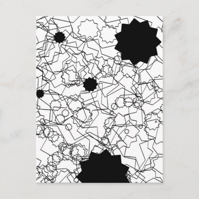 Line Art Pencil Sketch Abstract Design Draw Paper Postcard (Front)