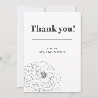 Line Art Peony Invitation
